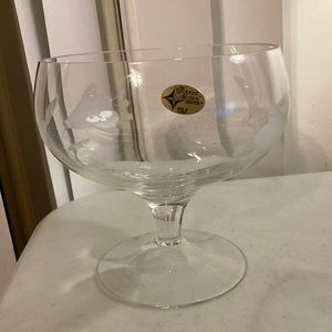 Beautiful Vintage Floral Lace Handcut Turkish Crystal Pedestal Bowl - 1985